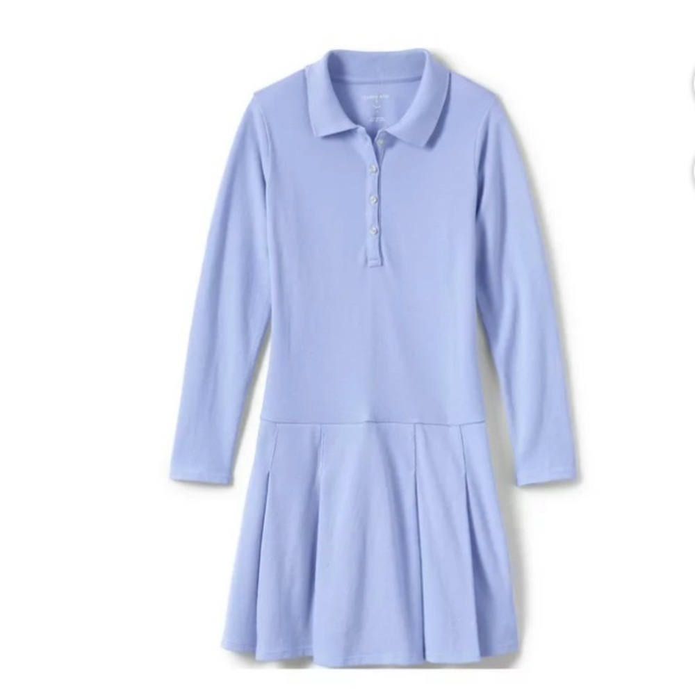 Lands' End School Uniform Girls Long Sleeve Mesh Polo Dress at the Knee …